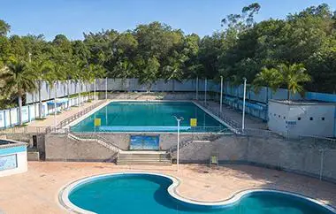 LED floodlight solution for an outdoor swimming pool project