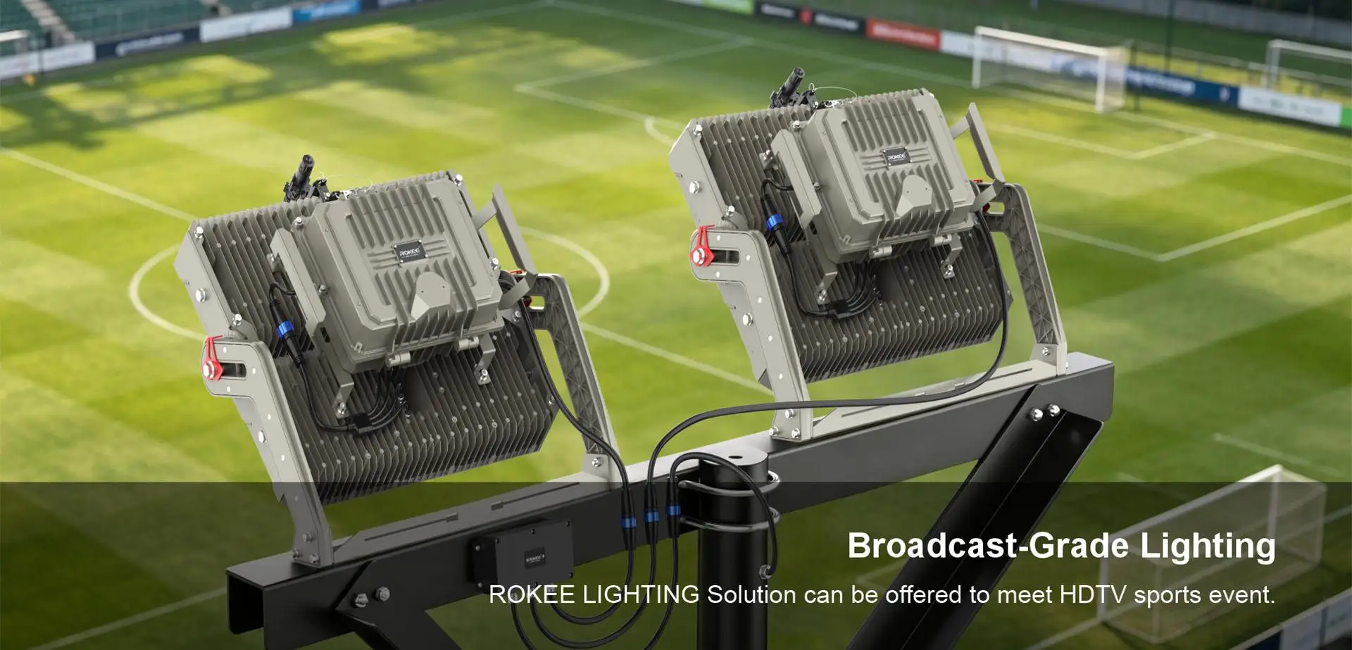 G23 broadcast-grade LED stadium lights installed on a football field