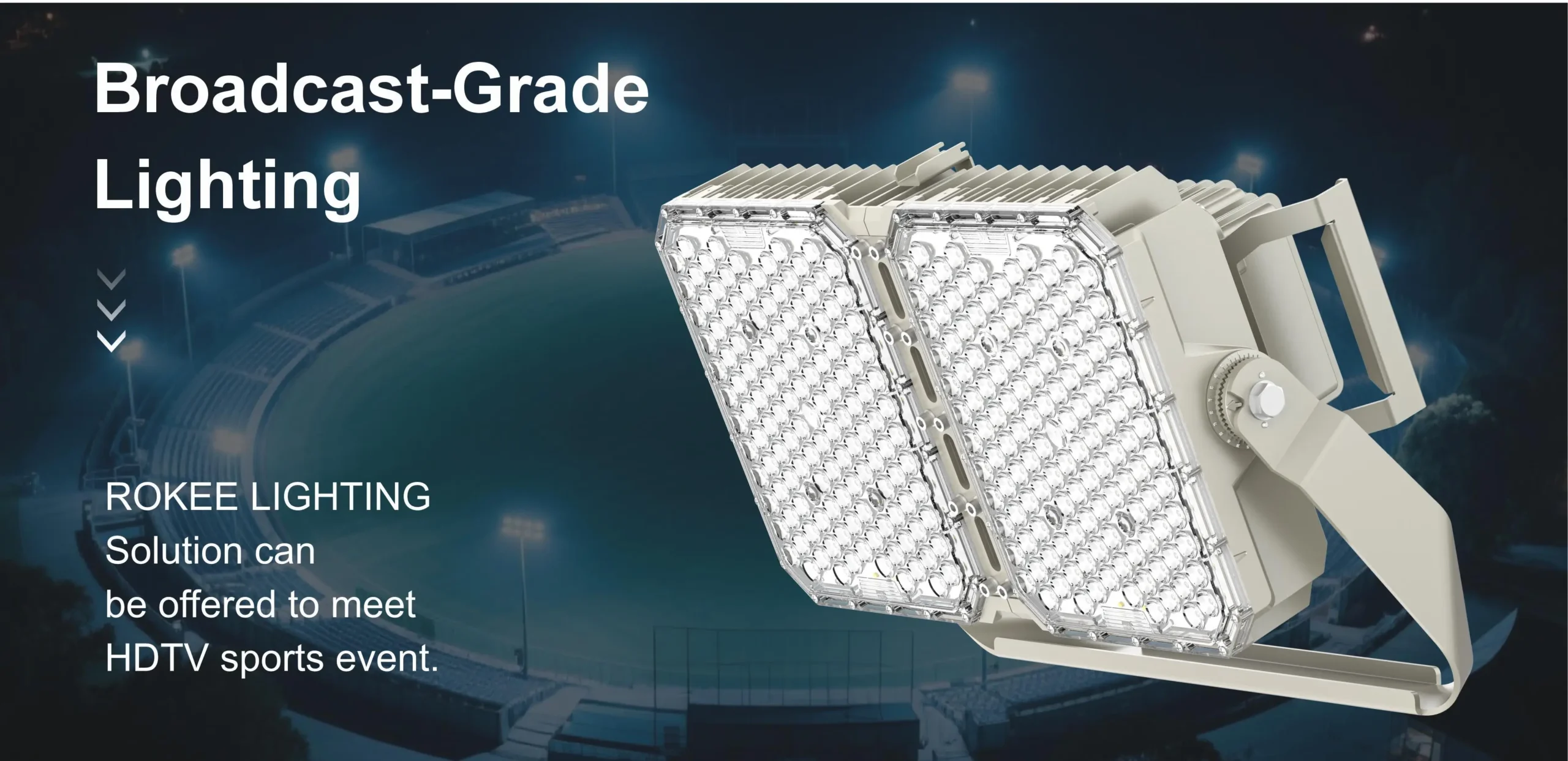 G24 broadcast-grade LED stadium light for HDTV sports events