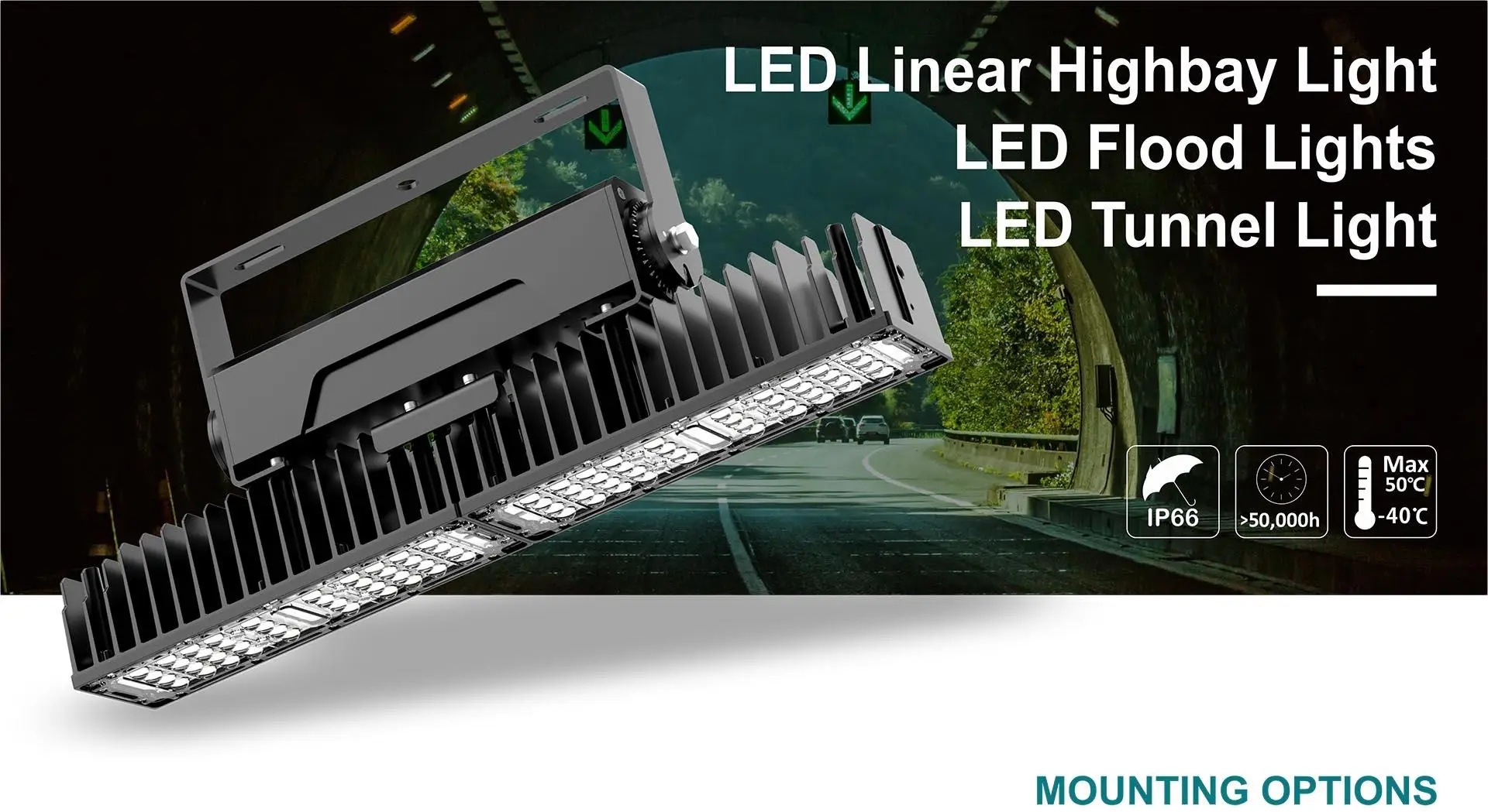 G13(B) IP66 LED linear high bay tunnel light for roadway tunnels
