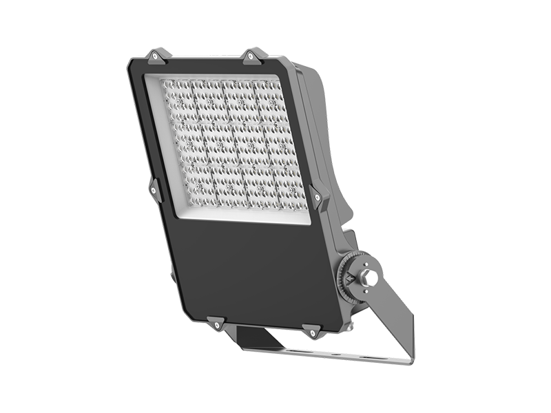 Black G7 Series outdoor LED flood light with precision lens