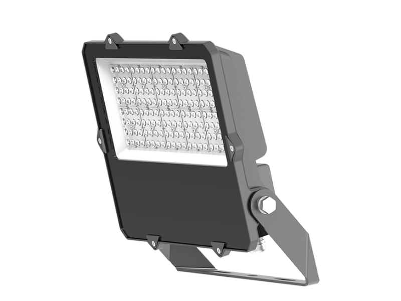 Black G8 Series outdoor LED flood light with adjustable bracket