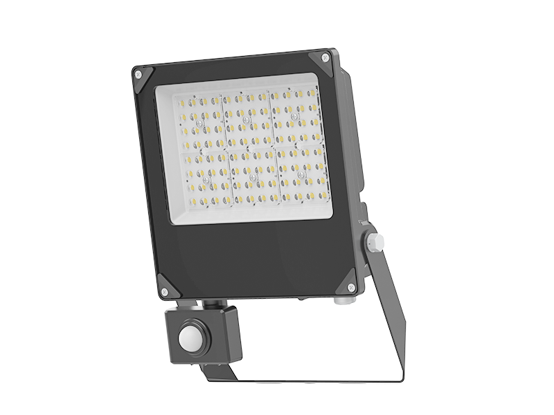 Front view of G8 Series black LED flood light
