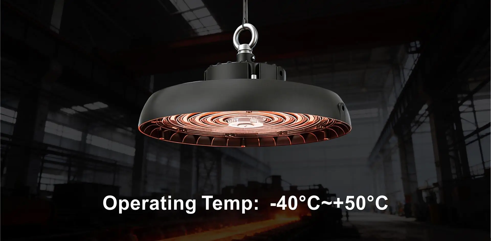 G23 industrial LED high bay light operating from minus 40 to 50 degrees Celsius