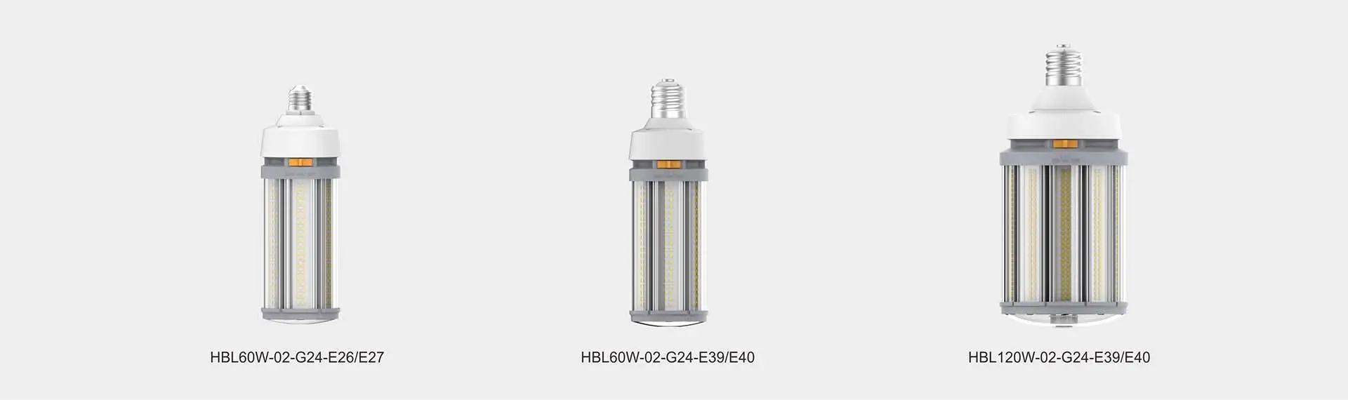 G24 Series LED corn lights with E26, E27, E39 and E40 base options