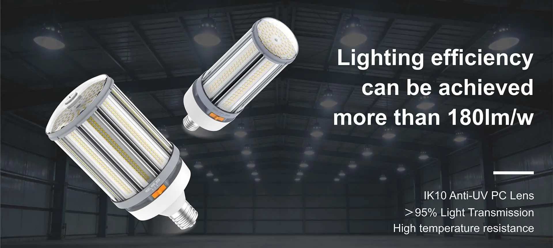 High-efficiency G24 LED corn light with IK10 anti-UV lens