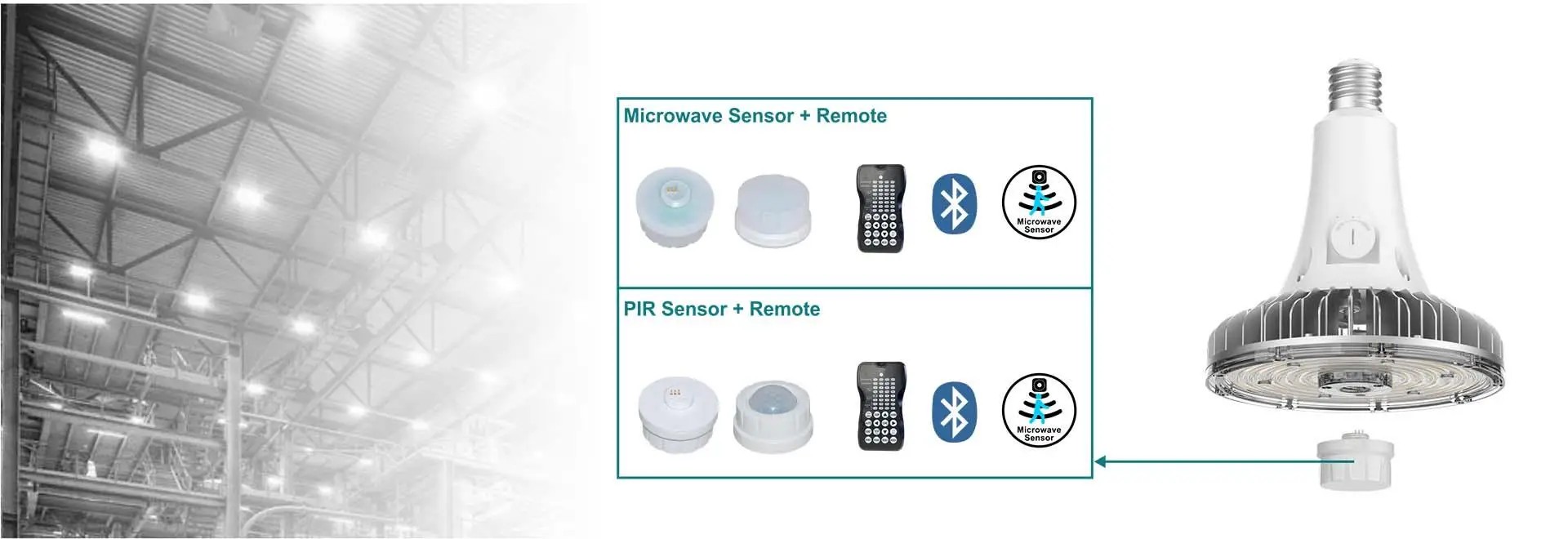 G7(C) LED high bay light with microwave and PIR sensor options