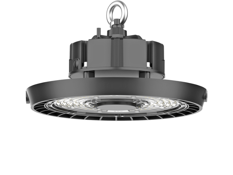 Black G9 Series industrial LED high bay light with microwave sensor