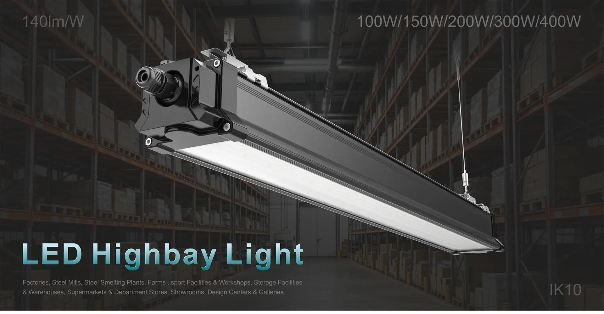 G4 100W to 400W LED linear high bay light for warehouse lighting
