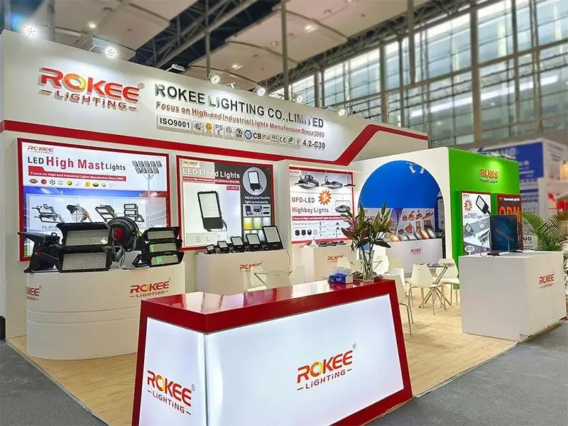 ROKEE Lighting exhibition booth at the China Pavilion