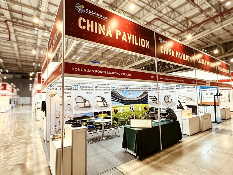 ROKEE Lighting exhibition booth at the China Pavilion
