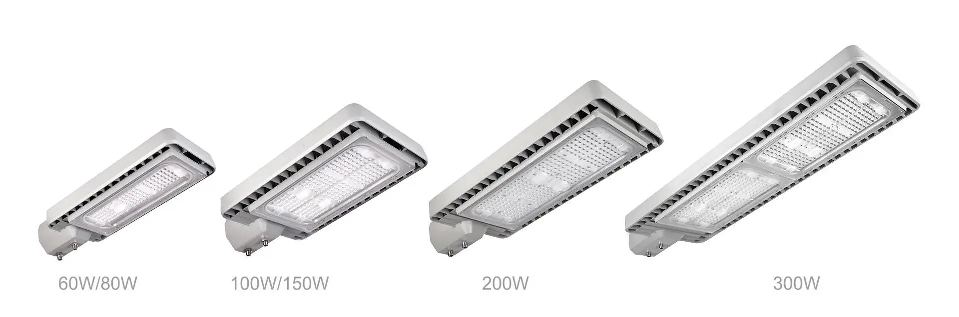 G22 Series 60W to 300W LED street light size range