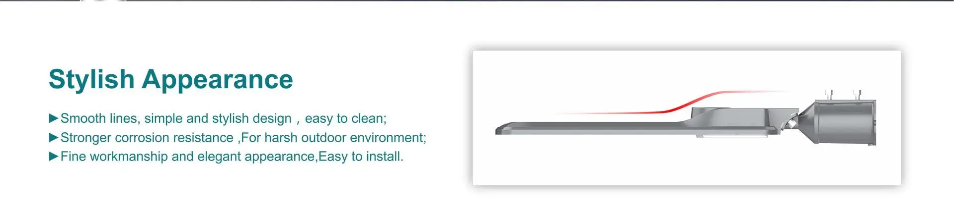 G27 slim LED street light with corrosion-resistant easy-clean housing