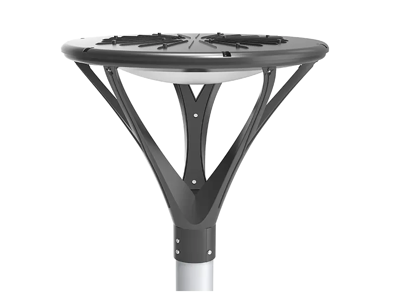 G34 IP66 round LED garden post-top light rear view